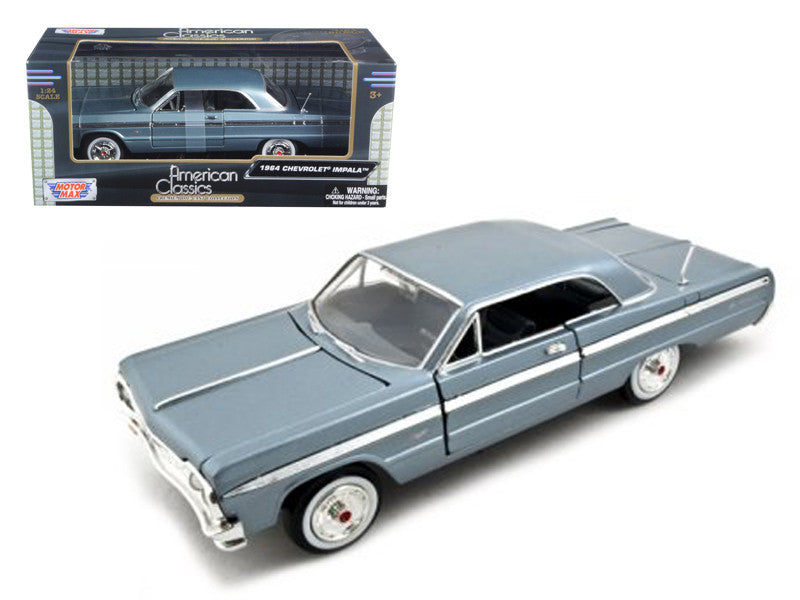 1964 Chevrolet Impala Blue 1/24 Diecast Model Car by Motormax LuxuryLifeWay Online Store