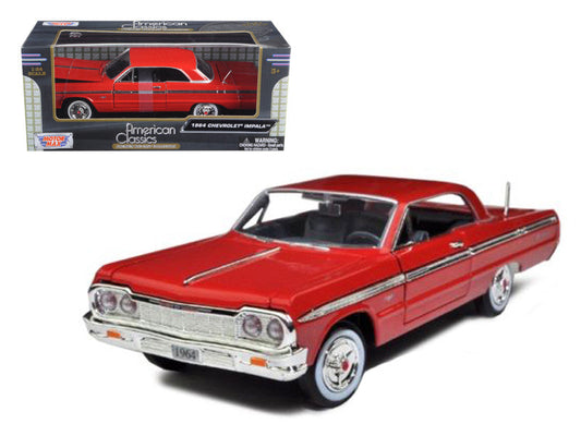 1964 Chevrolet Impala Red 1/24 Diecast Model Car by Motormax LuxuryLifeWay Online Store