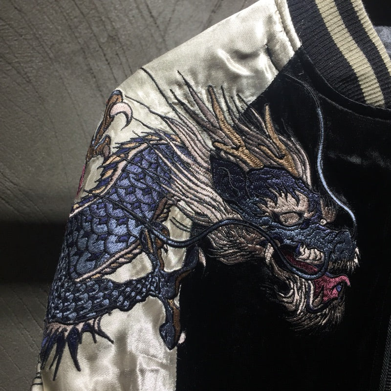 Men's Double-Sided Embroidered Jacket with Four Gods Pi-Mart