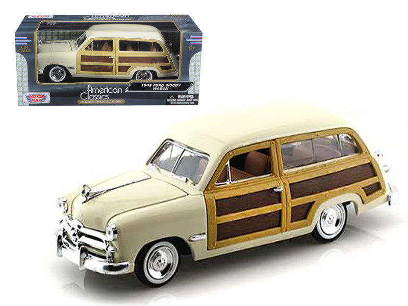 1949 Ford Woody Wagon Beige 1/24 Diecast Model Car by Motormax LuxuryLifeWay Online Store