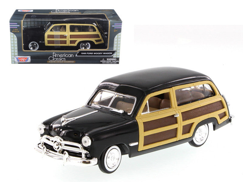 1949 Ford Woody Wagon Black 1/24 Diecast Model Car by Motormax LuxuryLifeWay Online Store