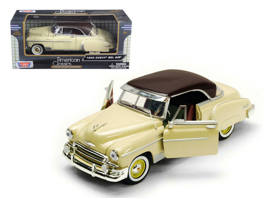 1950 Chevrolet Bel Air Cream 1/24 Diecast Model Car by Motormax LuxuryLifeWay Online Store