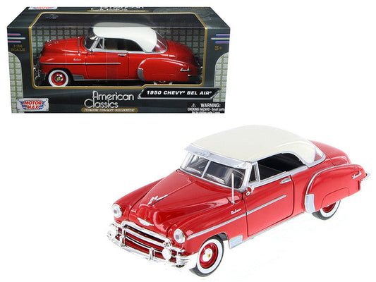 1950 Chevrolet Bel Air Red 1/24 Diecast Car Model by Motormax LuxuryLifeWay Online Store