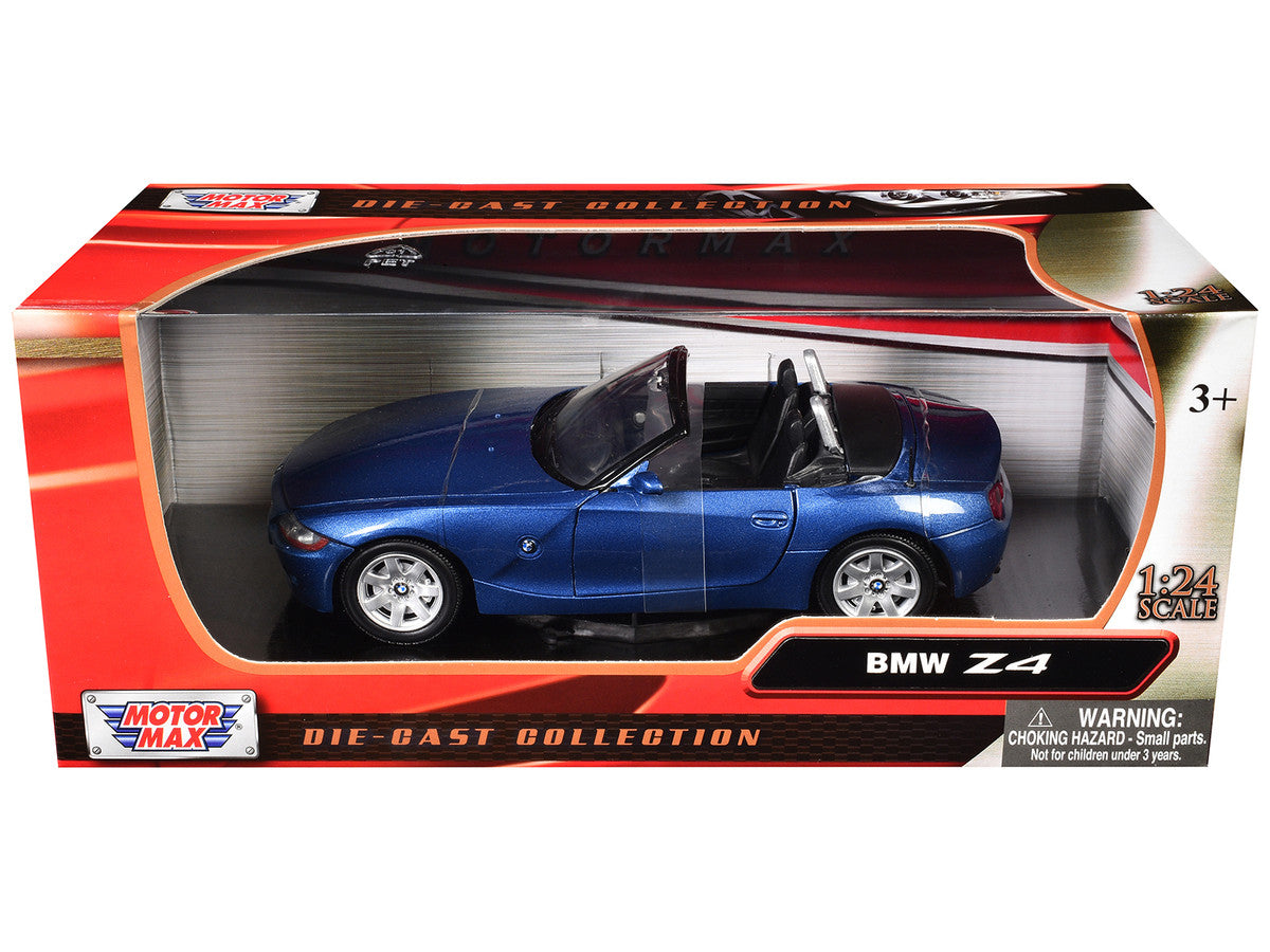 BMW Z4 Convertible Blue Metallic 1/24 Diecast Model Car by Motormax LuxuryLifeWay Online Store