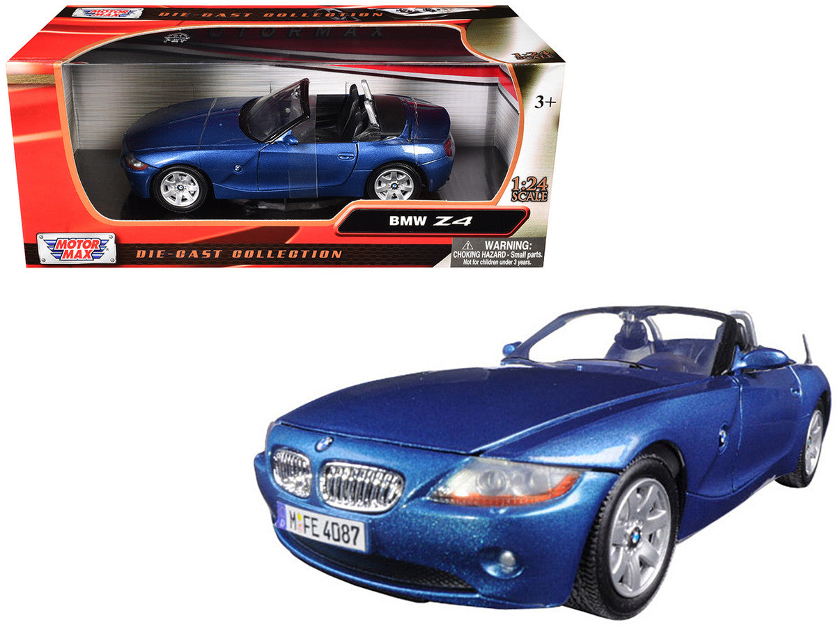 BMW Z4 Convertible Blue Metallic 1/24 Diecast Model Car by Motormax LuxuryLifeWay Online Store