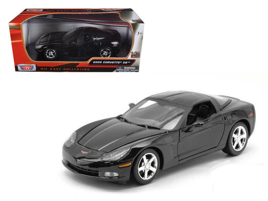2005 Chevrolet Corvette C6 Coupe Black 1/24 Diecast Model Car by Motormax LuxuryLifeWay Online Store