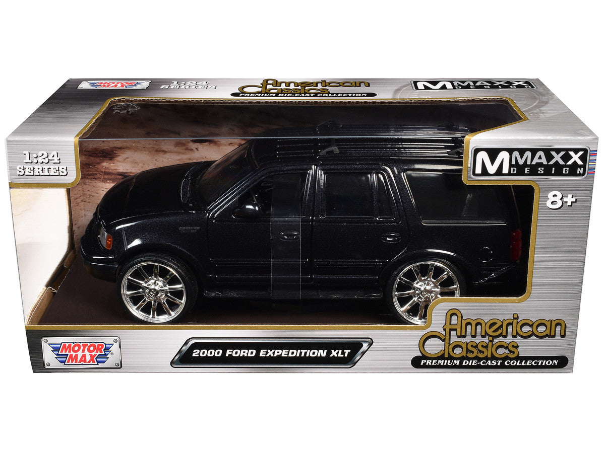 2000 Ford Expedition XLT Black Metallic "Maxx Design" "American Classics" Series 1/24 Diecast Model Car by Motormax LuxuryLifeWay Online Store