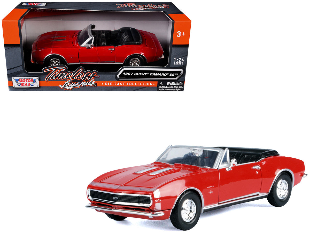 1967 Chevrolet Camaro SS Convertible Burgundy 1/24 Diecast Model Car by Motormax LuxuryLifeWay Online Store