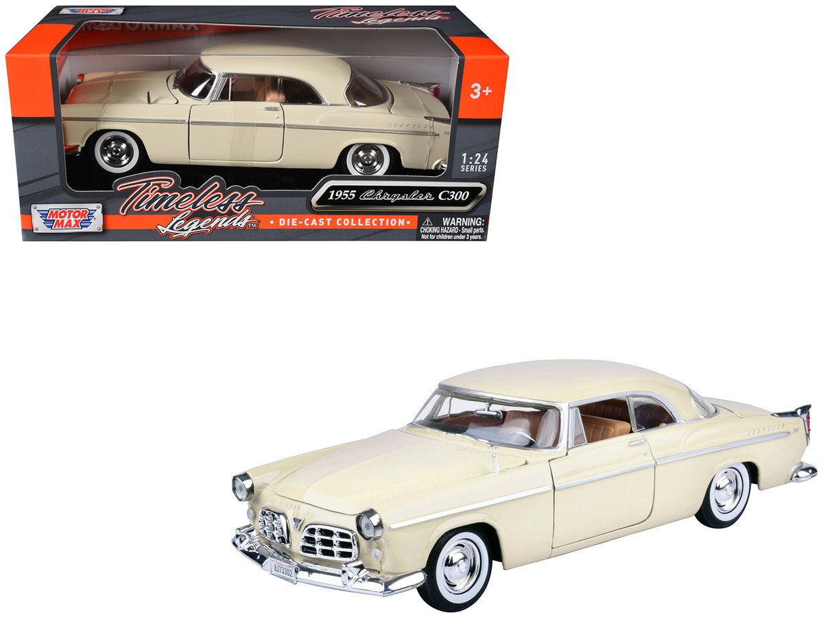 1955 Chrysler C300 Cream "Timeless Legends" Series 1/24 Diecast Model Car by Motormax LuxuryLifeWay Online Store
