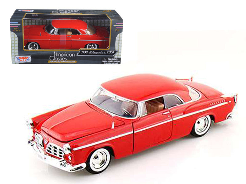 1955 Chrysler C300 Red 1/24 Diecast Model Car by Motormax LuxuryLifeWay Online Store