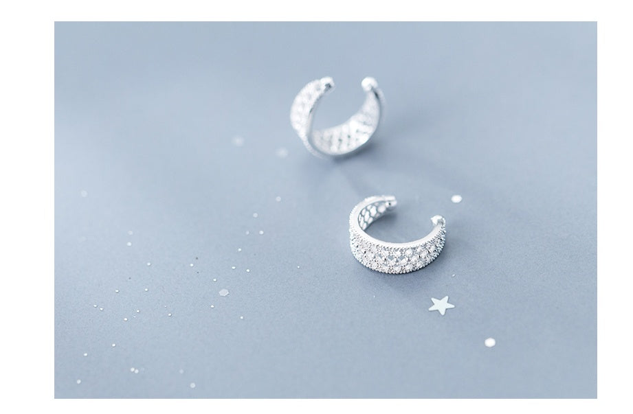 S925 silver earrings curved ear clip LadyShow.Store