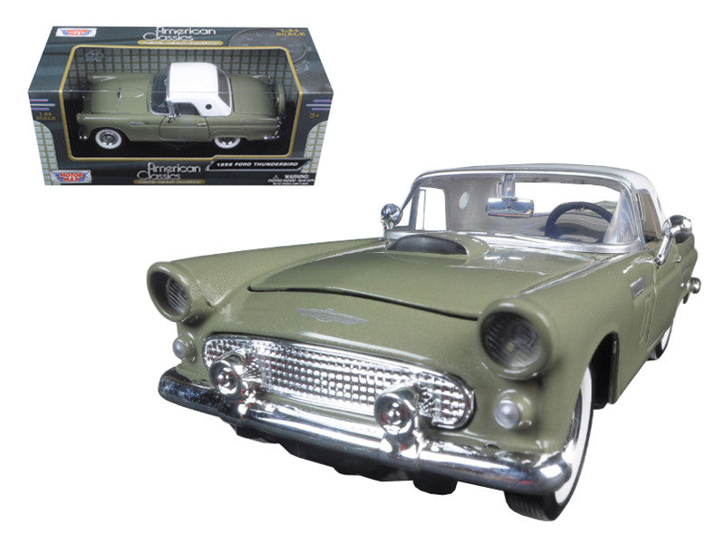1956 Ford Thunderbird Soft Top Green 1/24 Diecast Car Model by Motormax LuxuryLifeWay Online Store