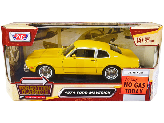 1974 Ford Maverick Yellow "Forgotten Classics" Series 1/24 Diecast Model Car by Motormax LuxuryLifeWay Online Store