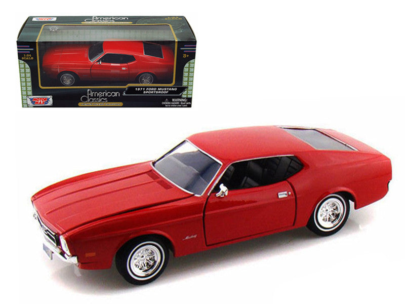 1971 Ford Mustang Sportsroof Red 1/24 Diecast Model Car by Motormax LuxuryLifeWay Online Store