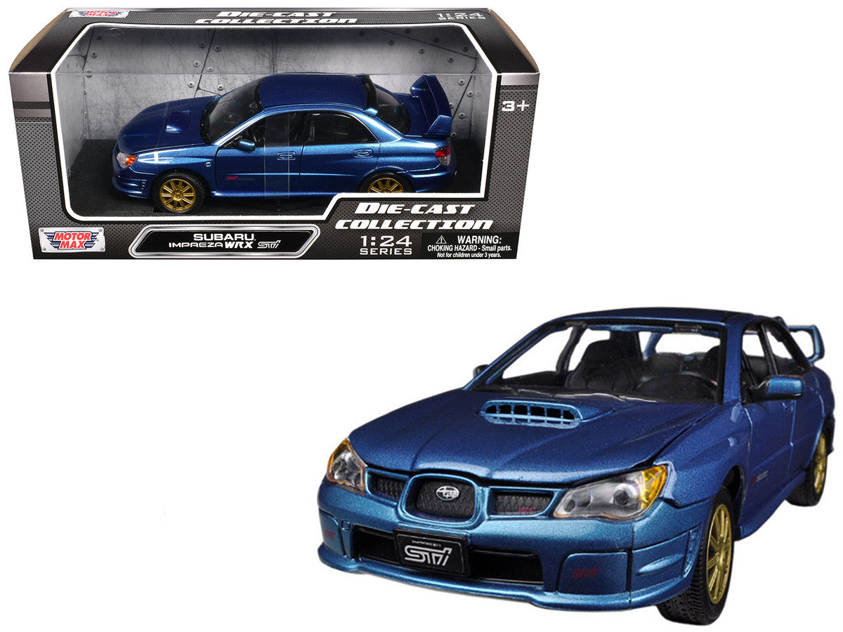Subaru Impreza WRX STi Blue Metallic 1/24 Diecast Model Car by Motormax LuxuryLifeWay Online Store