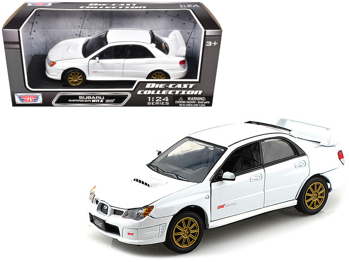 Subaru Impreza WRX STi White 1/24 Diecast Model Car by Motormax LuxuryLifeWay Online Store