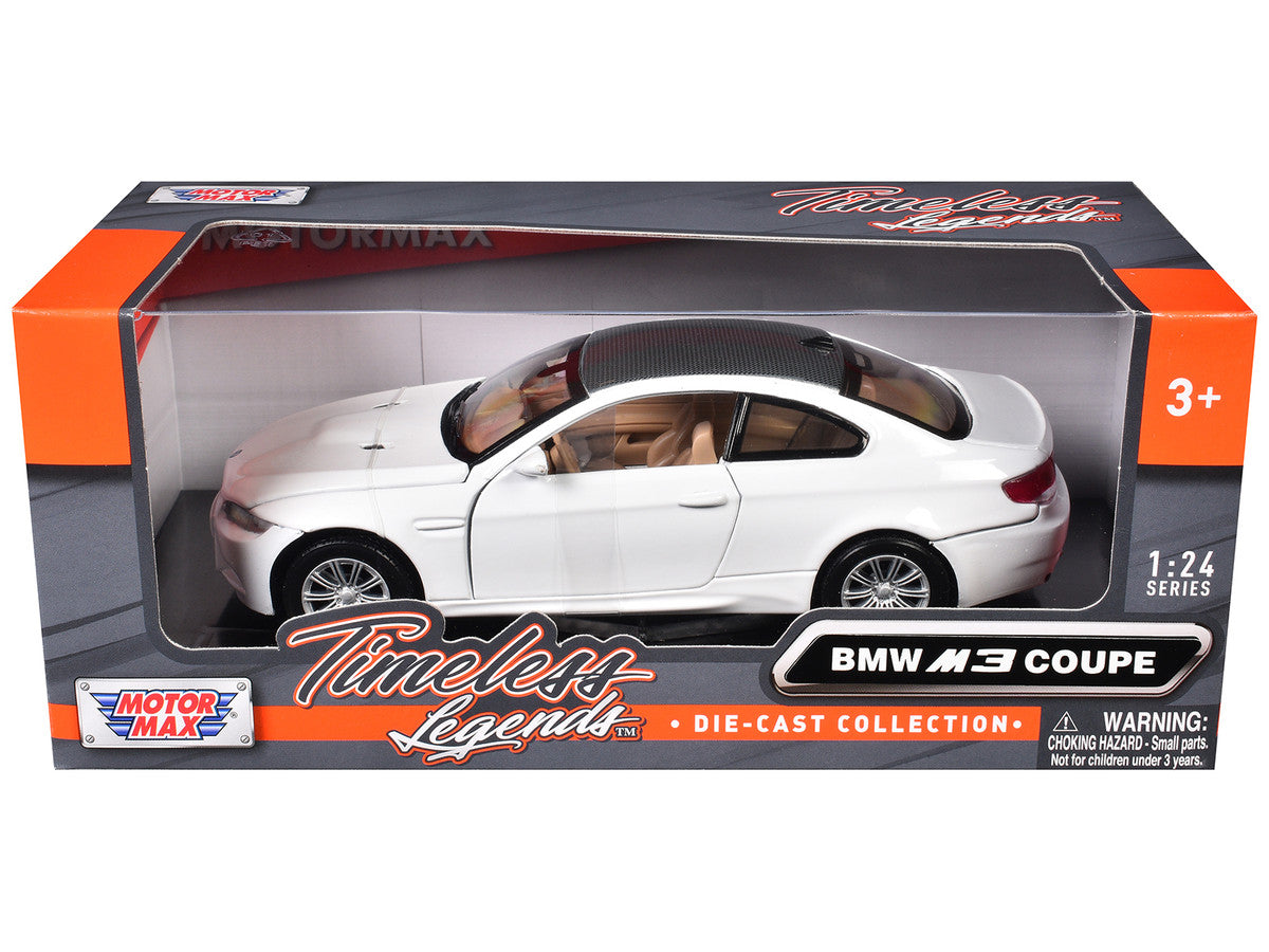 BMW M3 E92 Coupe White 1/24 Diecast Model Car by Motormax LuxuryLifeWay Online Store