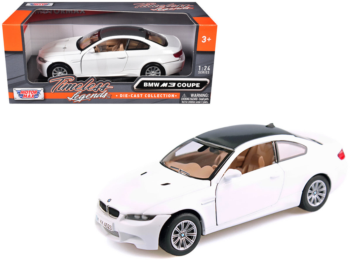 BMW M3 E92 Coupe White 1/24 Diecast Model Car by Motormax LuxuryLifeWay Online Store