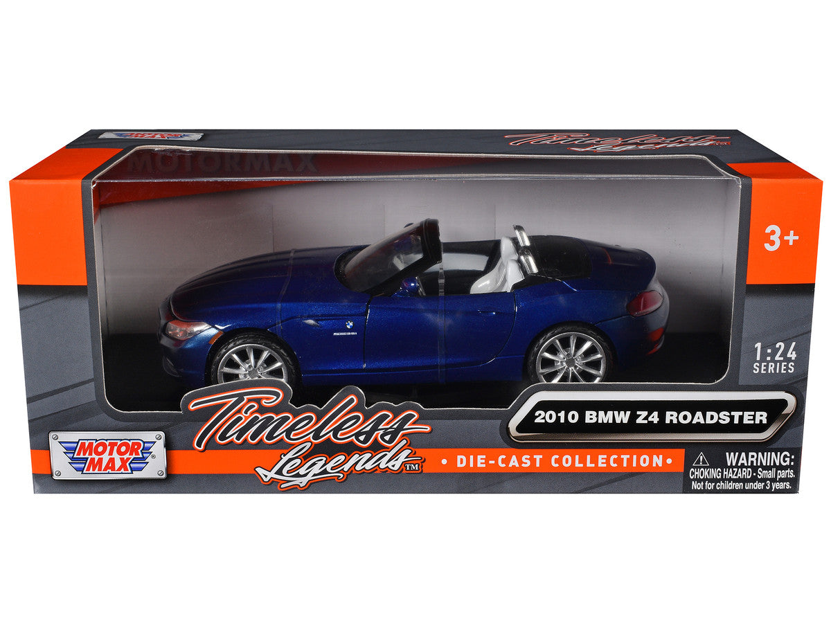 2010 BMW Z4 Convertible Blue 1/24 Diecast Model Car by Motormax LuxuryLifeWay Online Store