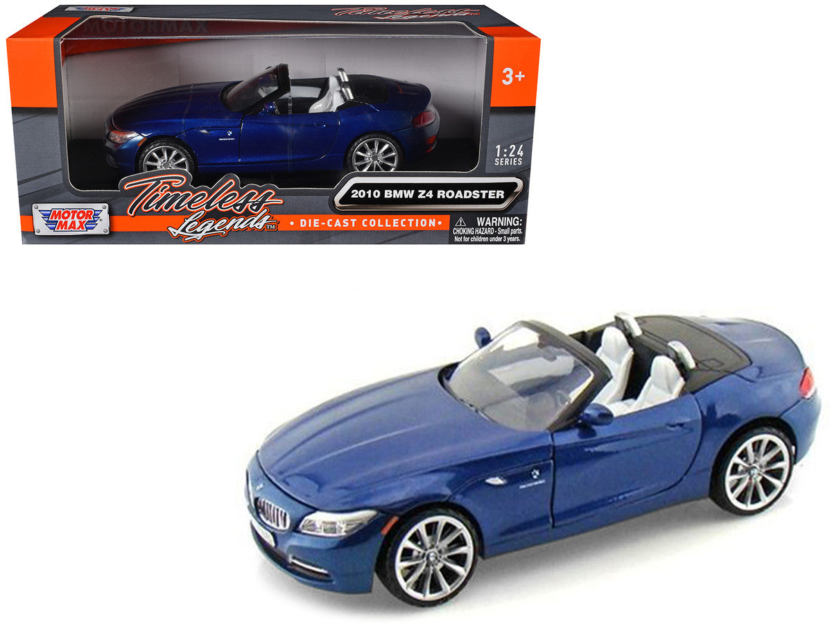 2010 BMW Z4 Convertible Blue 1/24 Diecast Model Car by Motormax LuxuryLifeWay Online Store