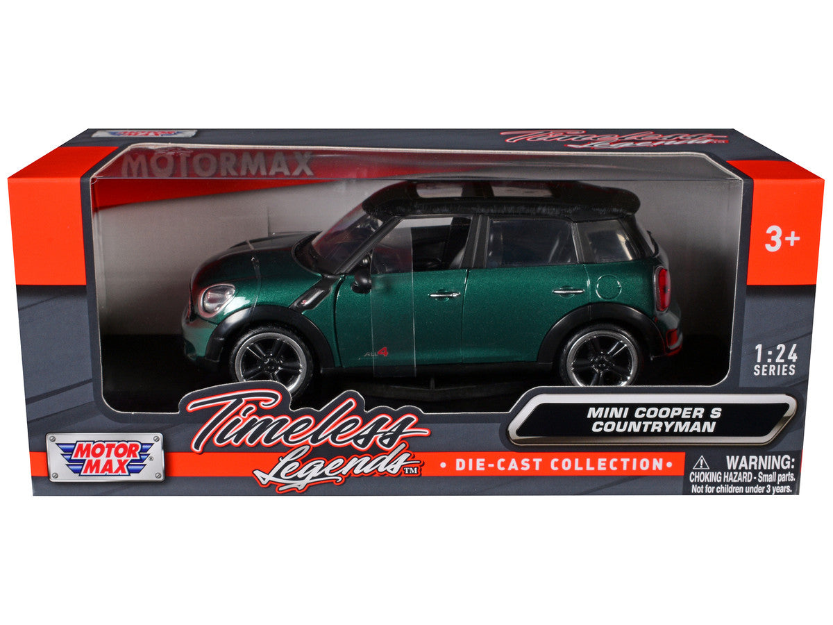 Mini Cooper S Countryman Oxford Green 1/24 Diecast Car Model by Motormax LuxuryLifeWay Online Store
