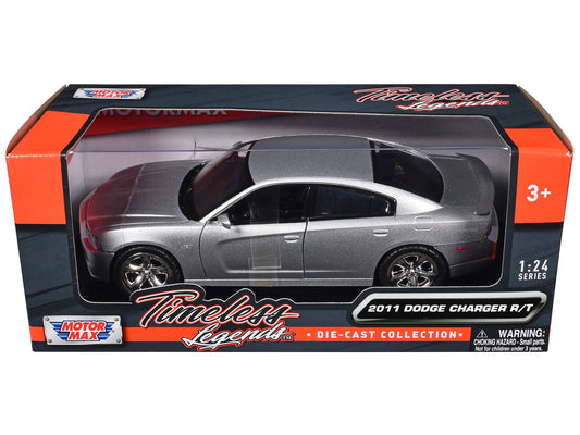 2011 Dodge Charger R/T Hemi Silver 1/24 Diecast Model Car by Motormax LuxuryLifeWay Online Store