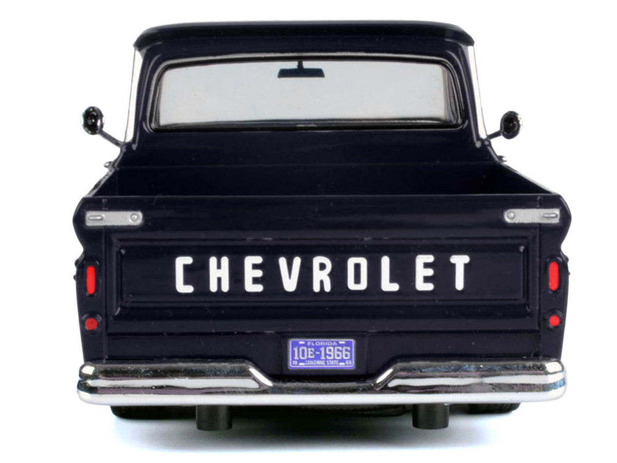 1966 Chevrolet C10 Fleetside Pickup Truck Black "Maxx Design" "Timeless Legends" Series 1/24 Diecast Model Car by Motormax LuxuryLifeWay Online Store