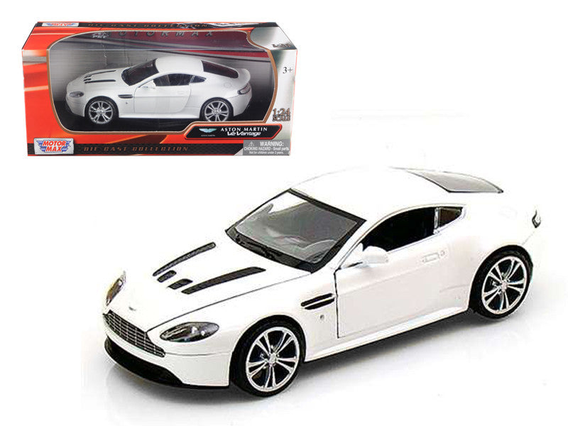 Aston Martin V12 Vantage Pearl White 1/24 Diecast Car Model by Motormax LuxuryLifeWay Online Store