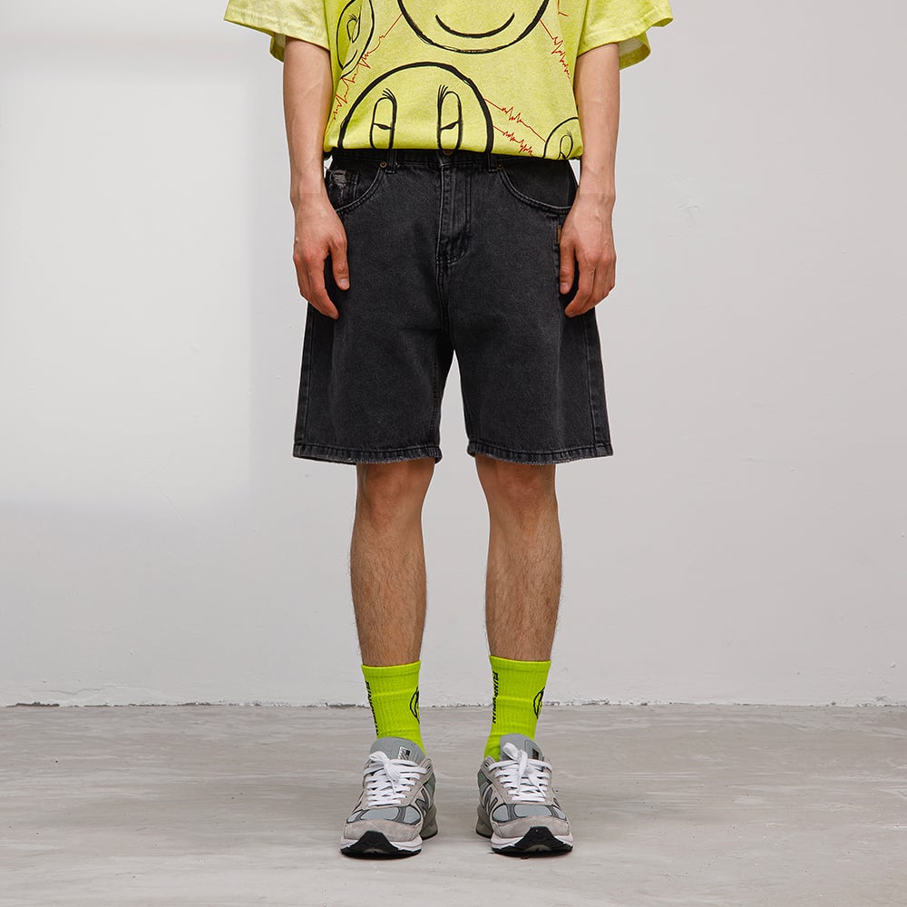 Worn Washed Denim Shorts Pi-Mart