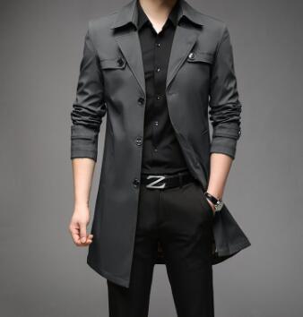 Men's Mid-Length Casual Windbreaker Jacket (Spring/Autumn) Pi-Mart