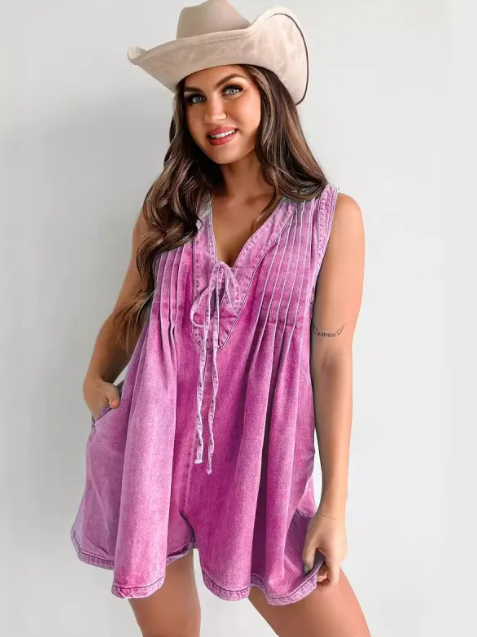 Denim Sleeveless Jumpsuit Pi-Mart