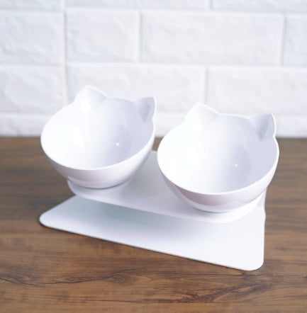 New Inclined Food Cat Ear Oblique Mouth Transparent Single Pet Bowl Pets Fashion
