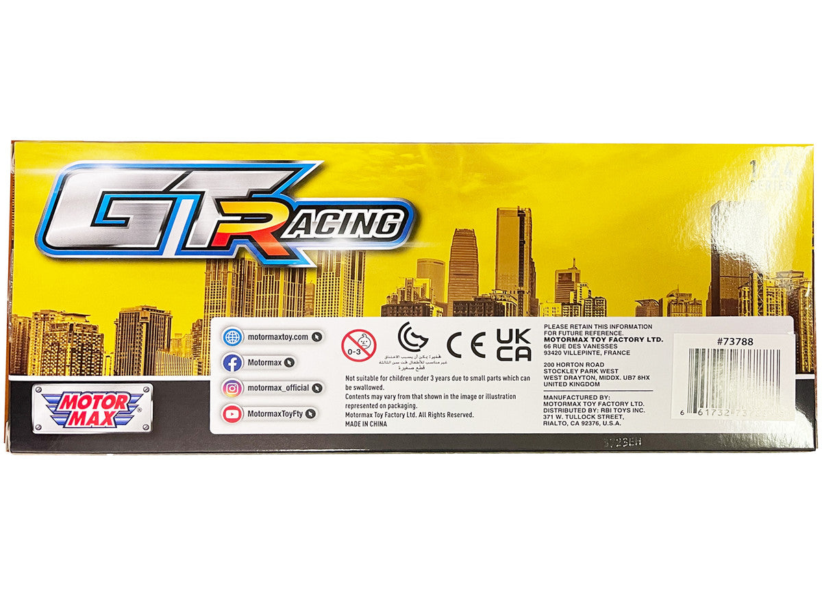 Audi R8 LMS GT3 Silver Metallic with Graphics "GT Racing" Series 1/24 Diecast Model Car by Motormax LuxuryLifeWay Online Store