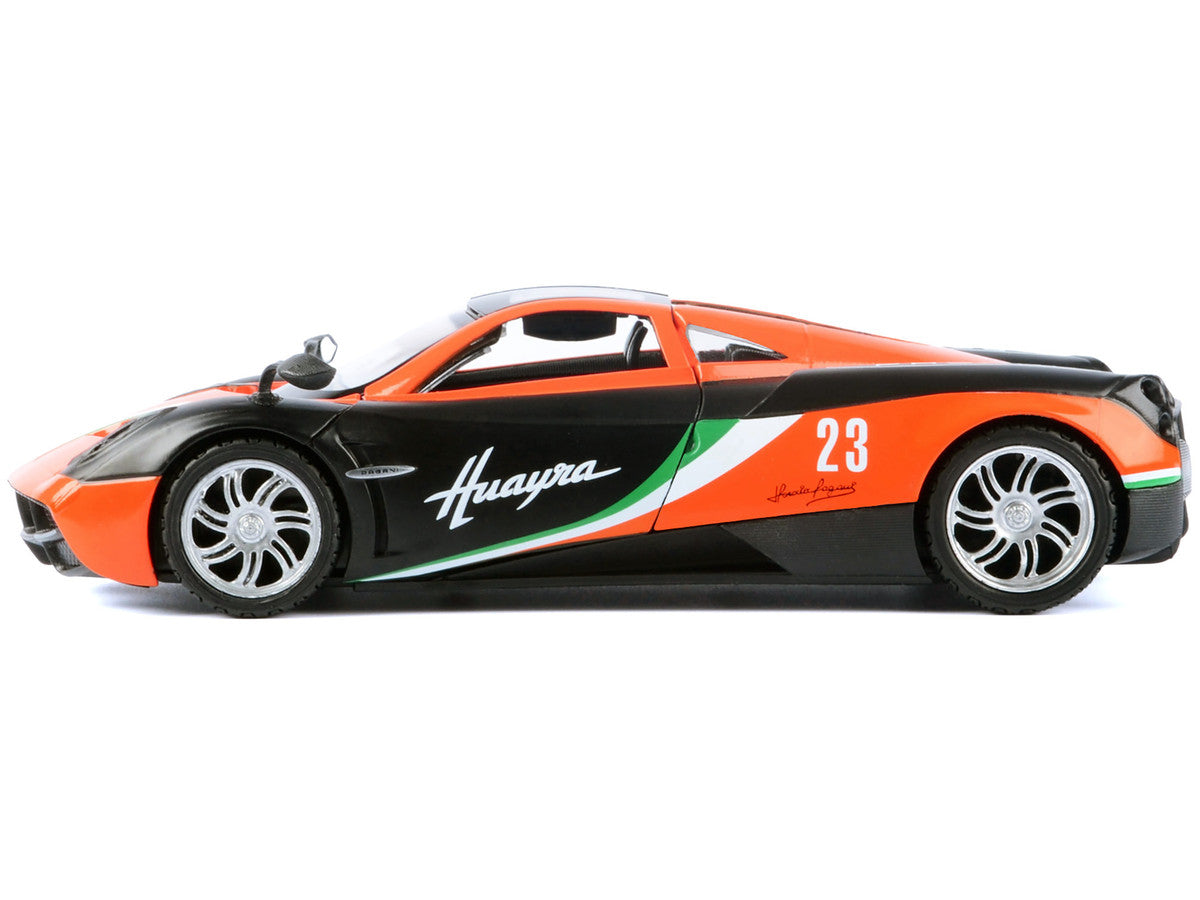 Pagani Huayra #23 Orange and Black with Stripes "GT Racing" Series 1/24 Diecast Model Car by Motormax LuxuryLifeWay Online Store
