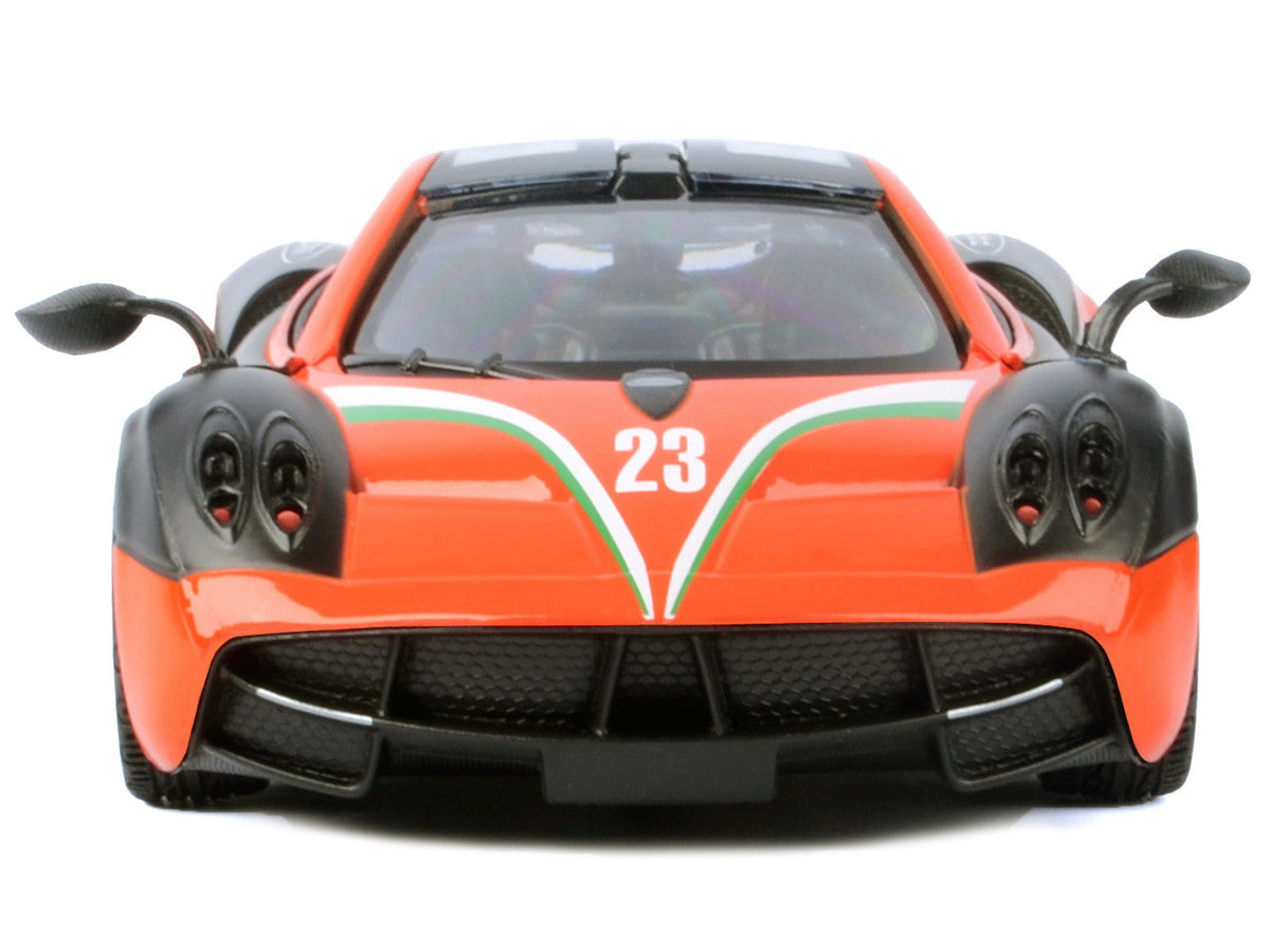 Pagani Huayra #23 Orange and Black with Stripes "GT Racing" Series 1/24 Diecast Model Car by Motormax LuxuryLifeWay Online Store