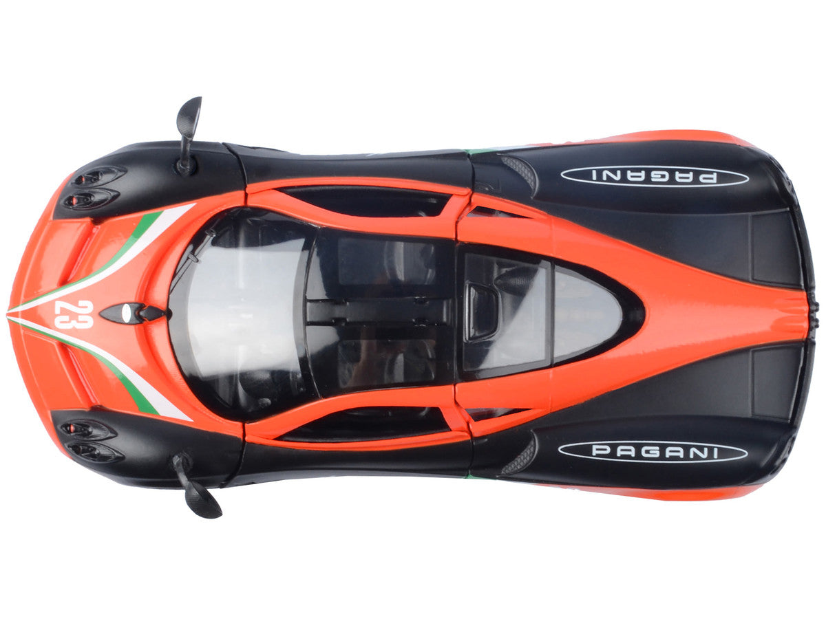 Pagani Huayra #23 Orange and Black with Stripes "GT Racing" Series 1/24 Diecast Model Car by Motormax LuxuryLifeWay Online Store