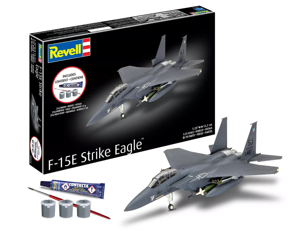 Level 4 Model Kit F-15E Strike Eagle Aircraft All-Included Kit 1/72 Scale Model by Revell LuxuryLifeWay Online Store