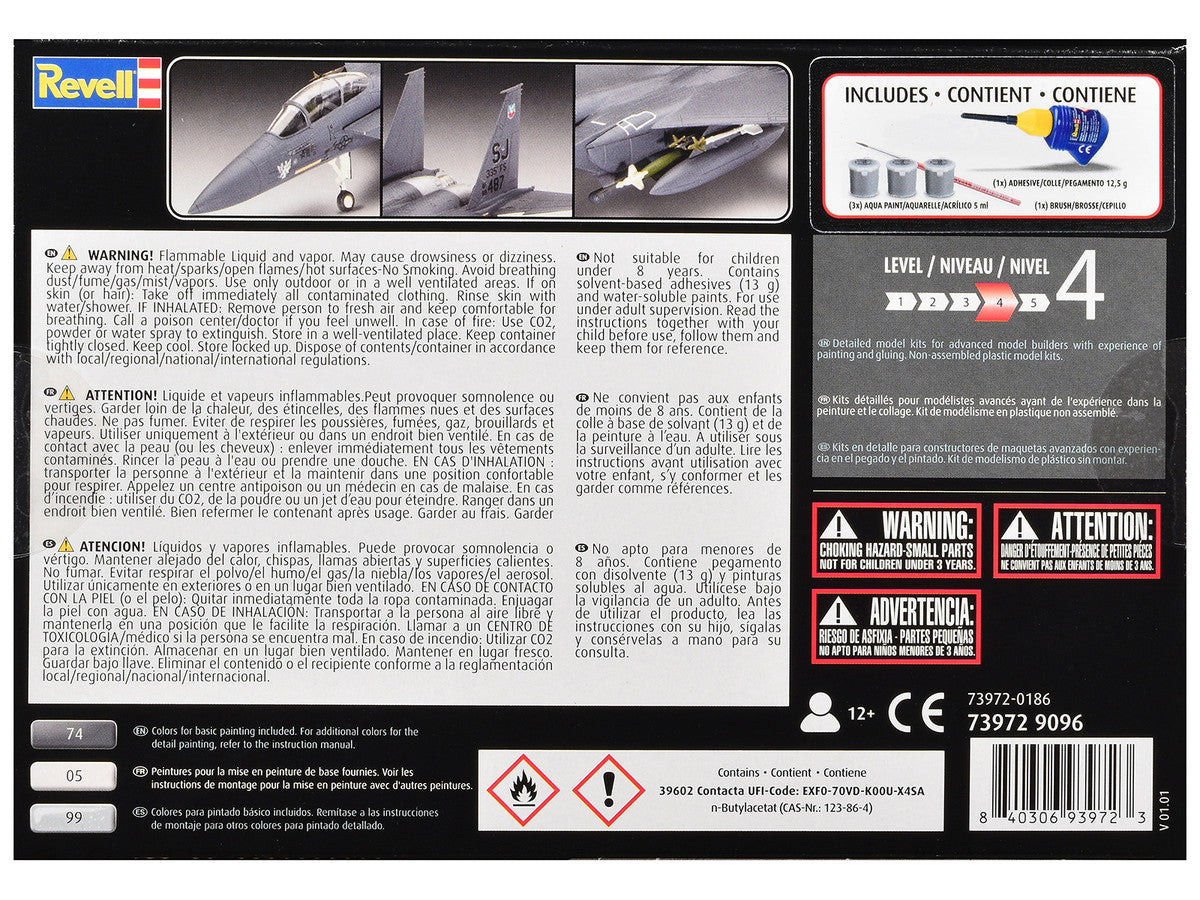 Level 4 Model Kit F-15E Strike Eagle Aircraft All-Included Kit 1/72 Scale Model by Revell LuxuryLifeWay Online Store