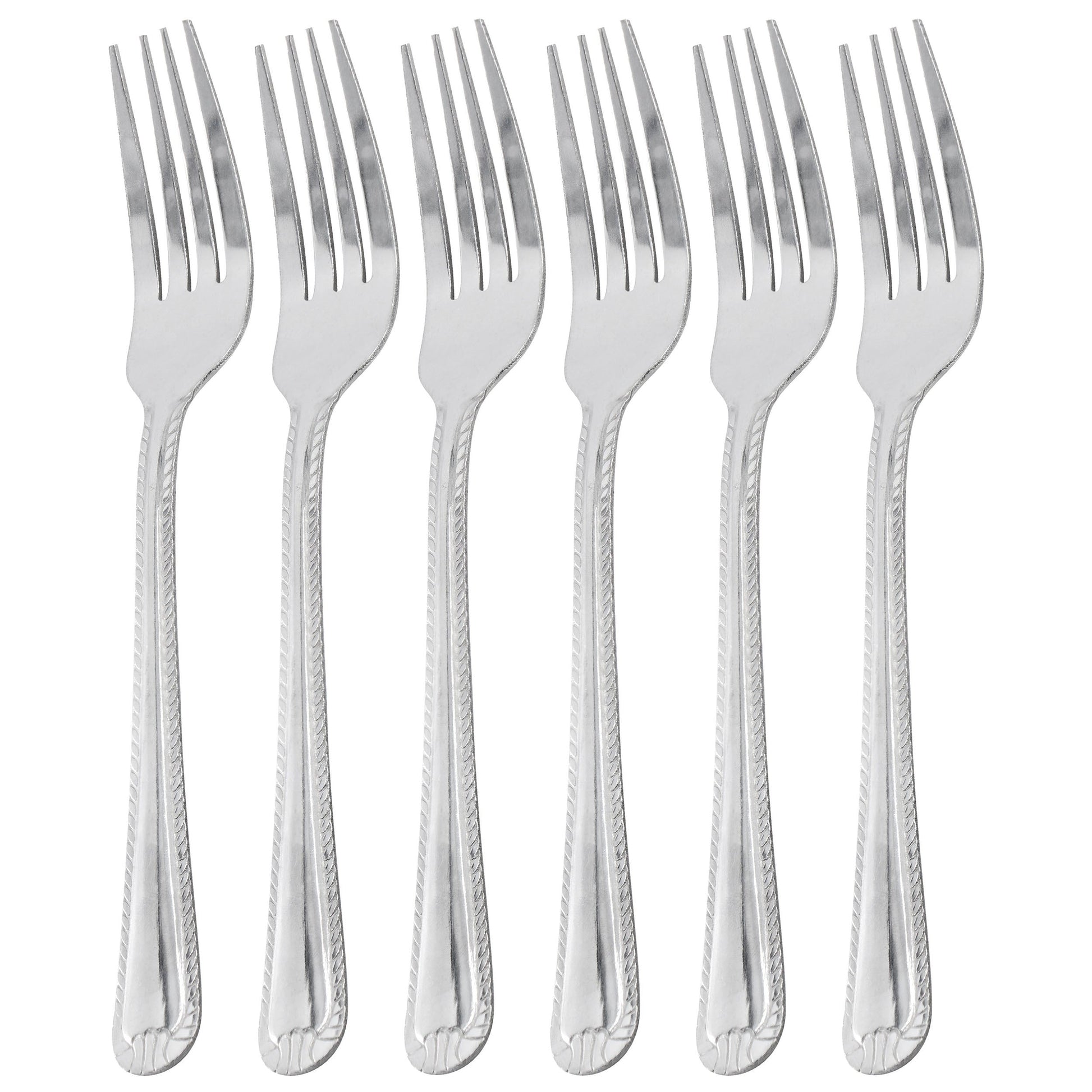 Gibson Home Tustin 6 Piece Stainless Steel Dinner Fork Flatware Set in Silver LuxuryLifeWay Online Store