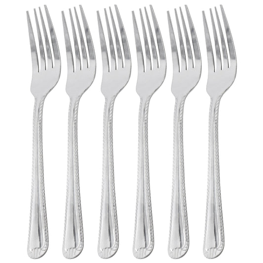 Gibson Home Tustin 6 Piece Stainless Steel Dinner Fork Flatware Set in Silver LuxuryLifeWay Online Store