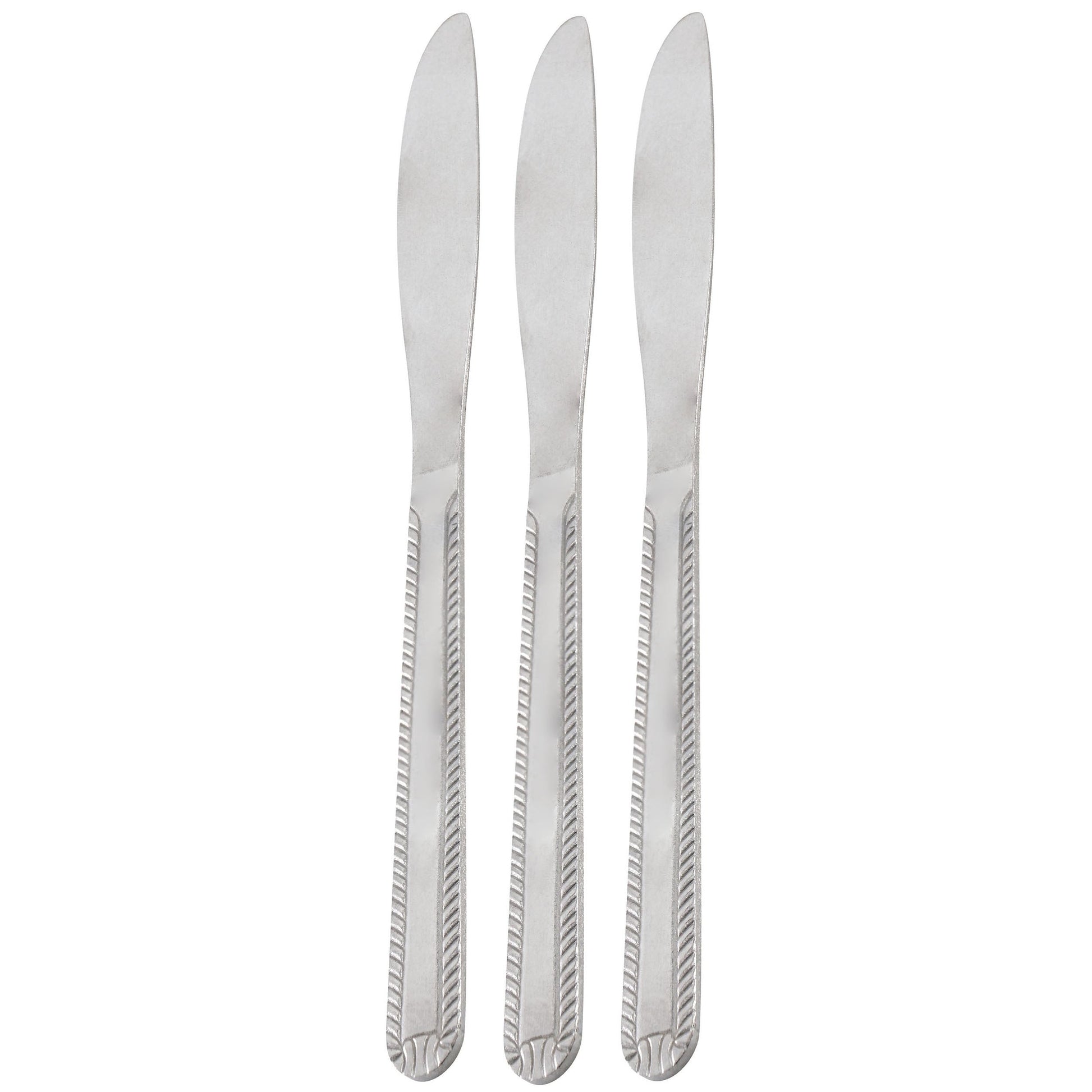 Gibson Home Tustin 3 Piece Stainless Steel Dinner Knife Flatware Set in Silver LuxuryLifeWay Online Store