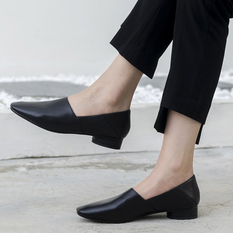 Women''s Shoes Flat Sole Square Head Deep Mouth Single Shoes LadyShow.Store