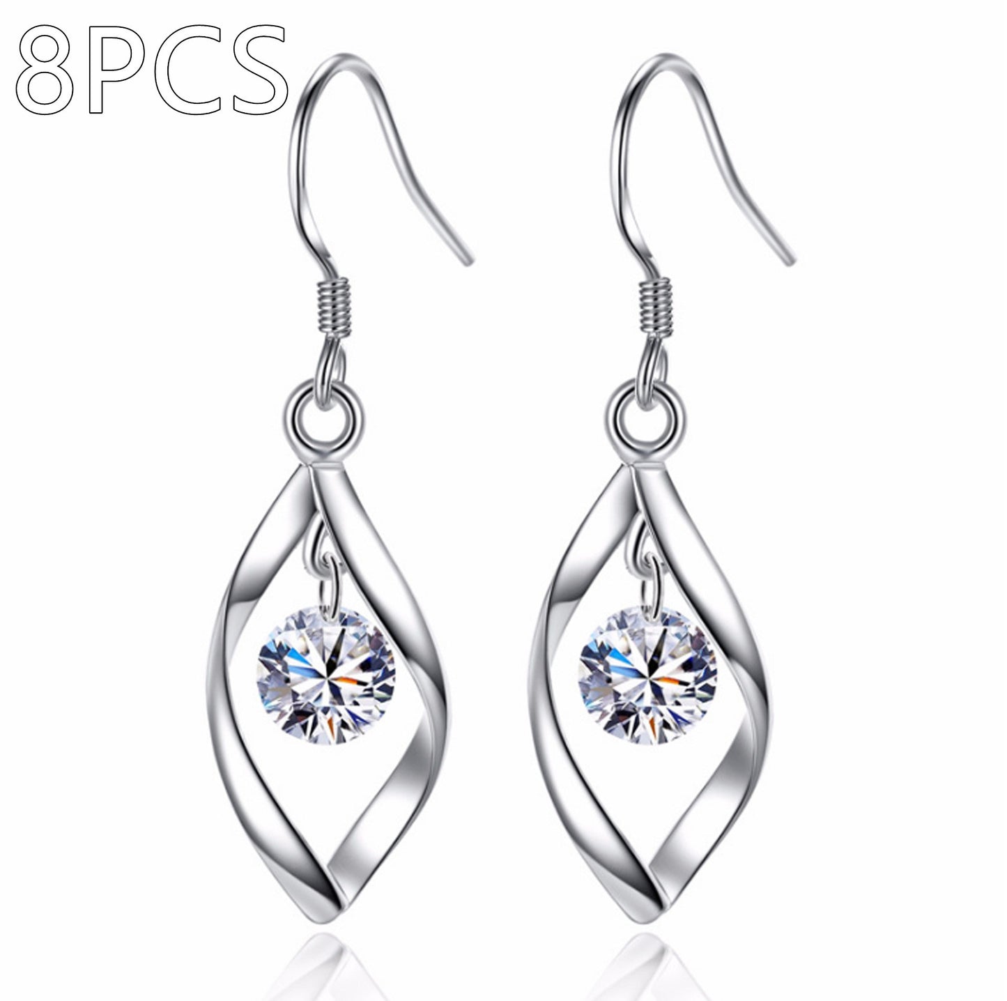 Zircon Reduction Silver Earrings