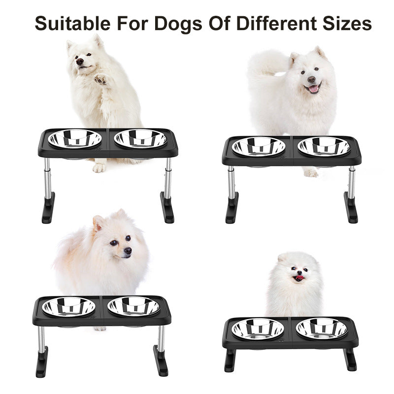 Folding Pet Double Bowl Tableware Tray Pets Fashion