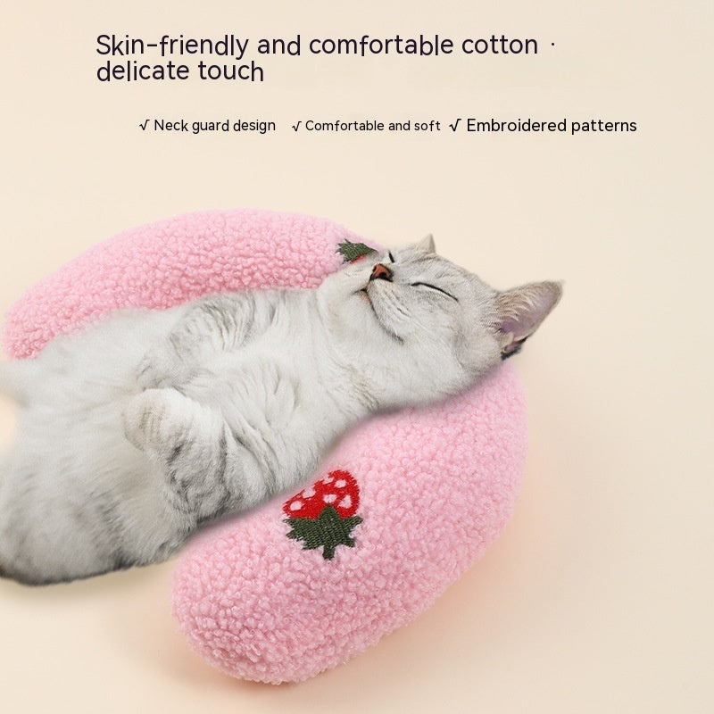 Little Pillow For Cats Fashion Neck Protector Deep Sleep Puppy U-Shaped Pillow Pets Pillow Kitten Headrest Dog Sleeping Pillow Pet Products Pets Fashion