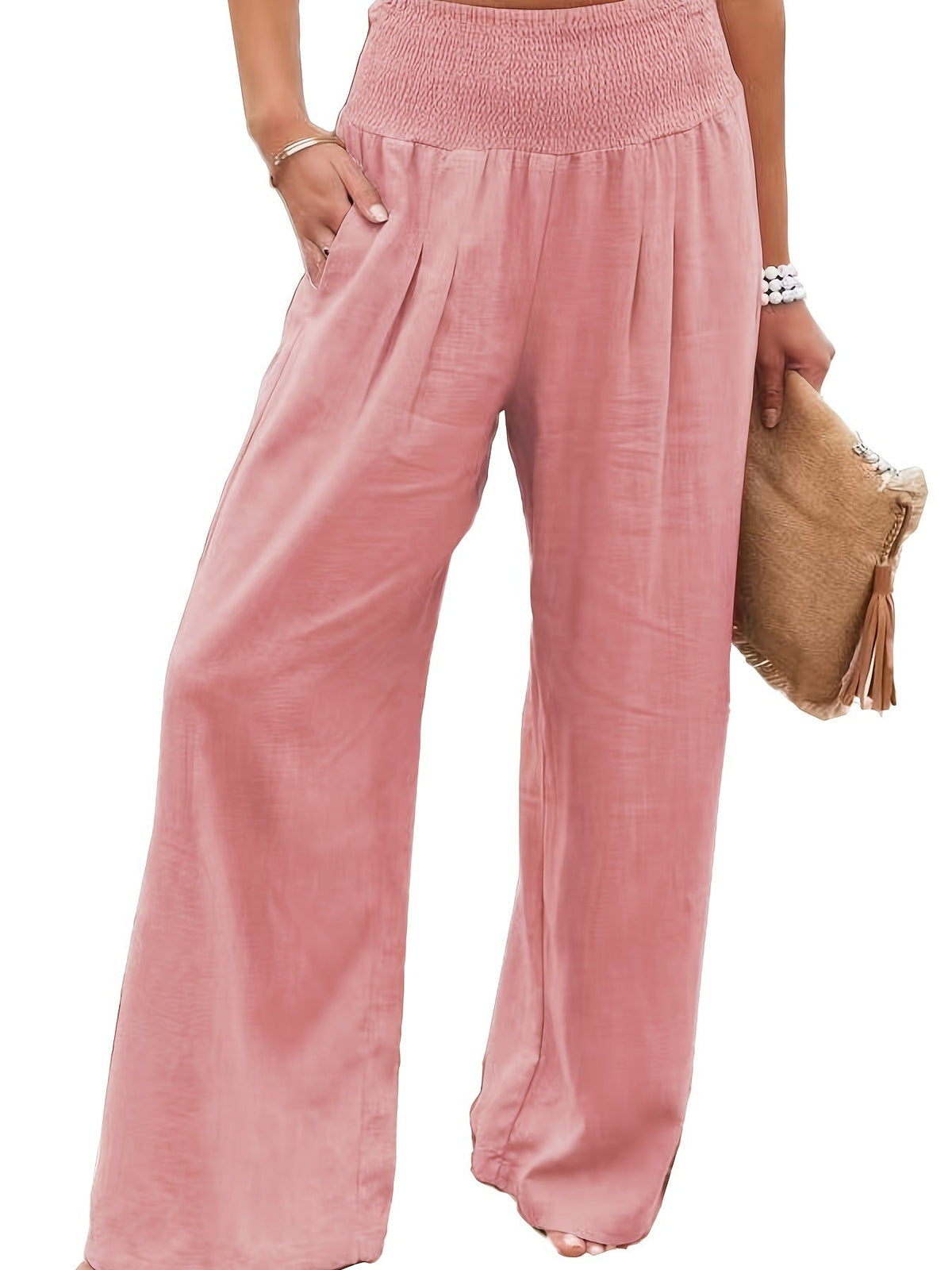 Women's Pants Casual Wide Leg Cotton Linen Loose Trousers NorixaFashion.com
