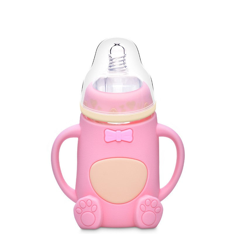 Silicone Glass Baby Bottle with Anti-Drop Design LuxuryLifeWay Online Store