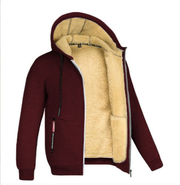 Lamb Fleece Thickened Sports Casual Thickened Hooded Jacket Best YouTube Store