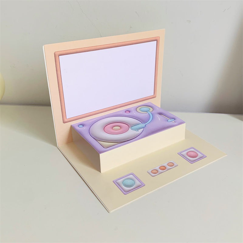 Phonograph Birthday Gift Creative Stereoscopic Greeting Cards CJD