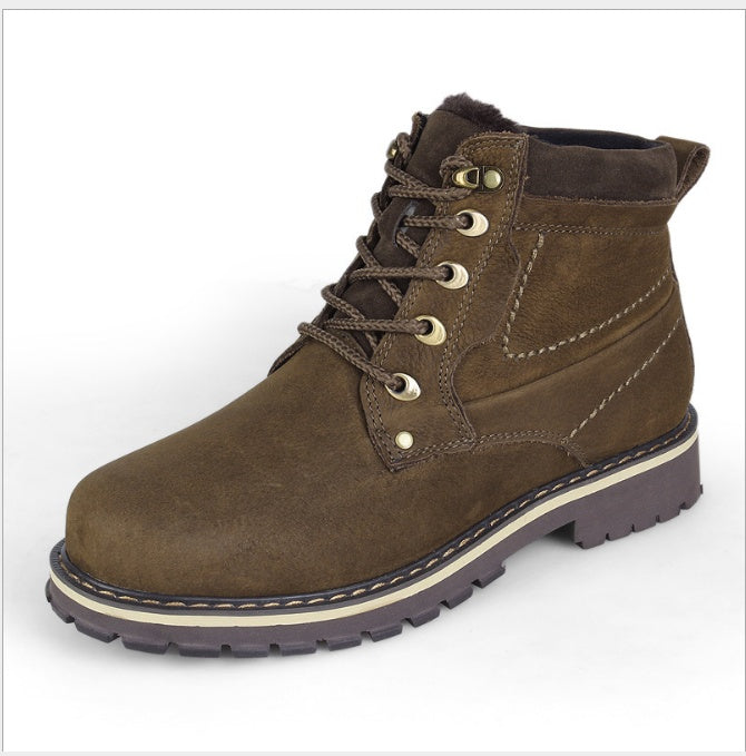 New Martin boots men Large size outdoor warm high help plus velvet large size leather Martin boots Best YouTube Store